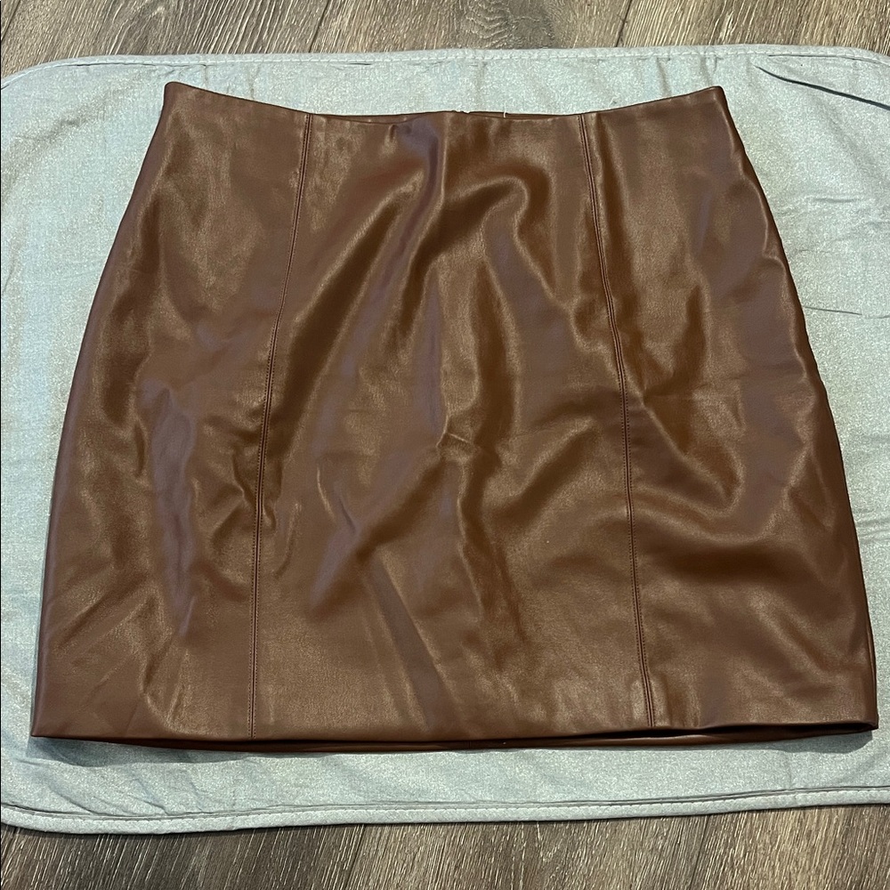 Lani the label M chocolate leather Hattie skirt